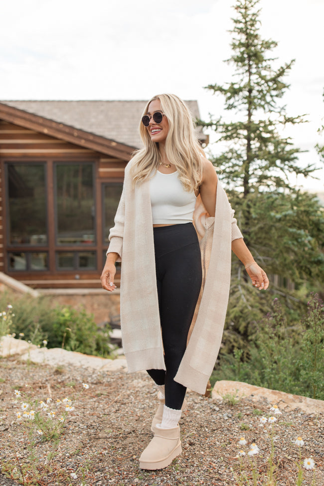 Long Gray Plaid Cardigan for Cozy Style | Ideal for Layering