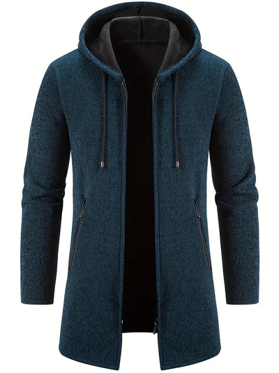 Cozy long hooded cardigan for men for spring and autumn