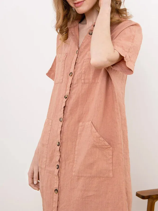 Domenica - Mid-Length Short-Sleeved Dress