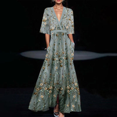Helena - Floral Print Half Sleeve Dress