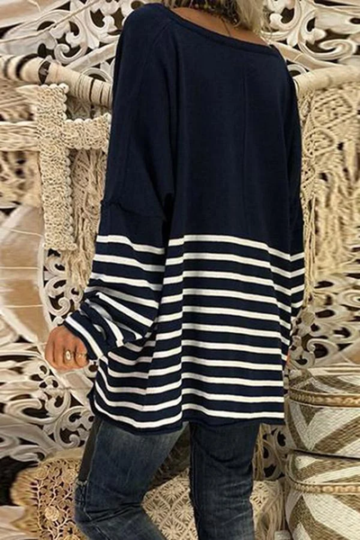 Berta - Casual Striped Long Sleeve T-Shirts