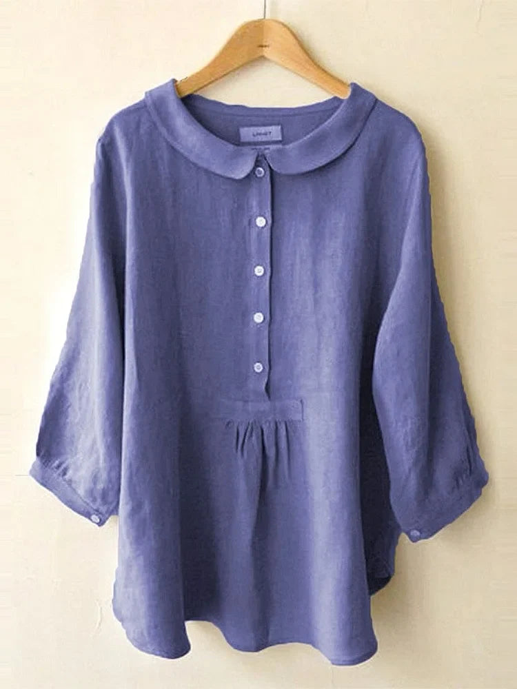 Jessie - Women's Cotton Linen Short Sleeve Shirt