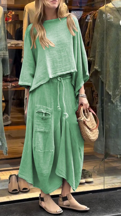 Virginia - Casual round neck mid-length suit
