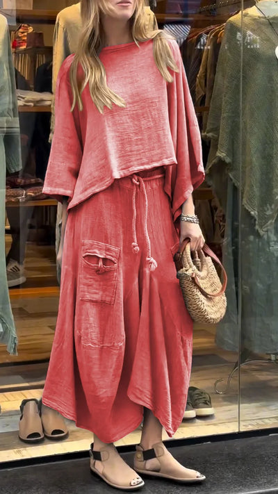 Virginia - Casual round neck mid-length suit