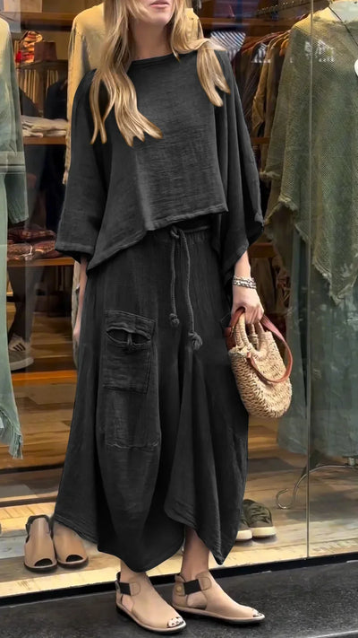Virginia - Casual round neck mid-length suit