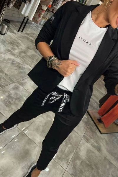 Women's Stretch Top and Pants Set for Effortless Style
