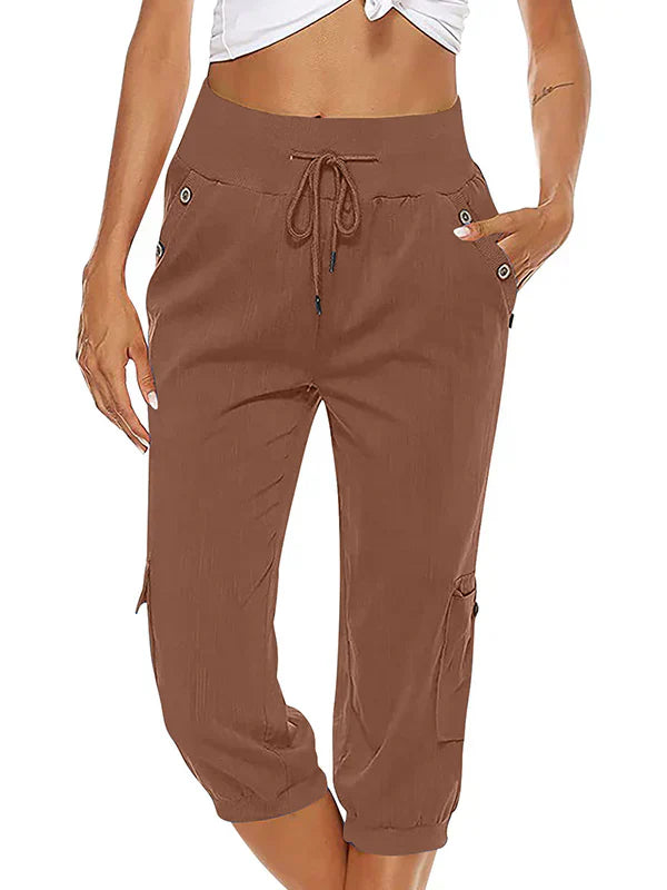 Vicky - Women's cargo pants with drawstring and elastic waist