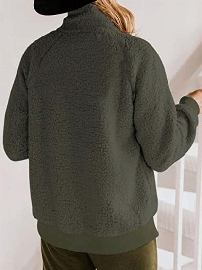 Warm and soft jacket without hood for greater comfort