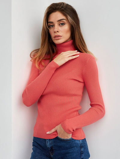 Women's Turtleneck Sweater - Fall Essentials and Warm Knit