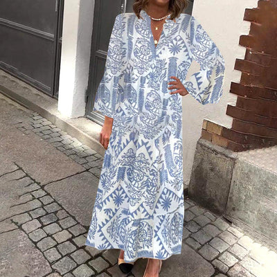 Laila - Floral Print Long Sleeve Maxi Dress