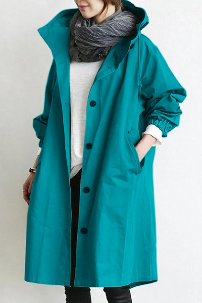 Waterproof jacket with hood for protection from wind and rain