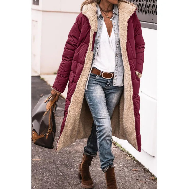 Alicia - Urban jacket with hood and contrasting collar