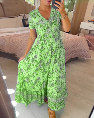 Mila - Floral print dress with V-neckline