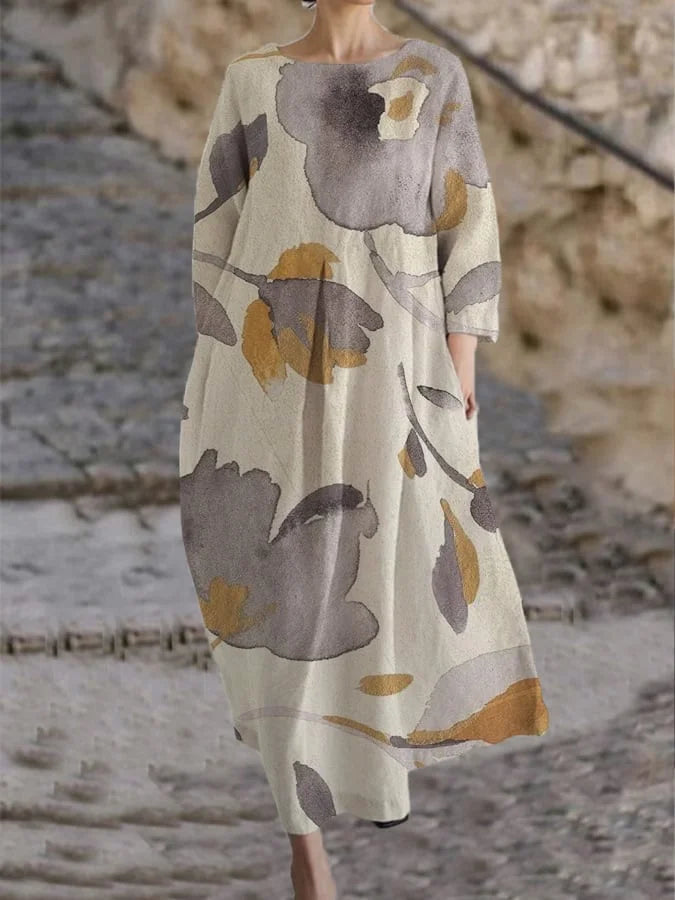 Carmen - Women's Botanical Floral Design Loose Dress