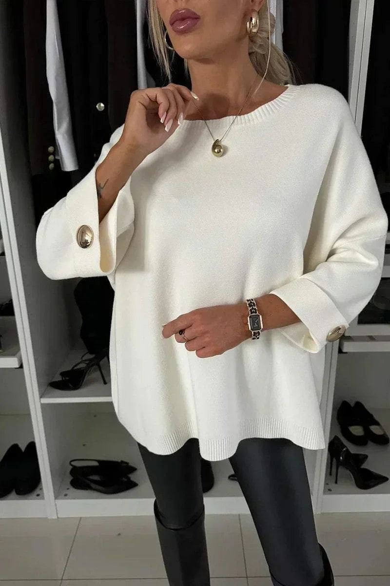 Women's Soft Knit Blouse with Round Neck and Half Sleeves – Comfortable