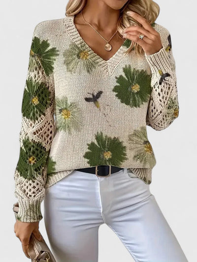 Aurélie | Elegant sweater with floral print