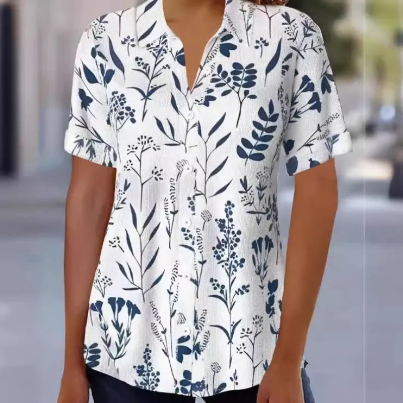 Helena - Floral Print Short Sleeve Top
