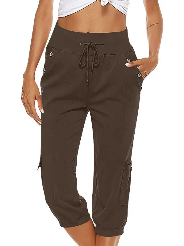 Vicky - Women's cargo pants with drawstring and elastic waist