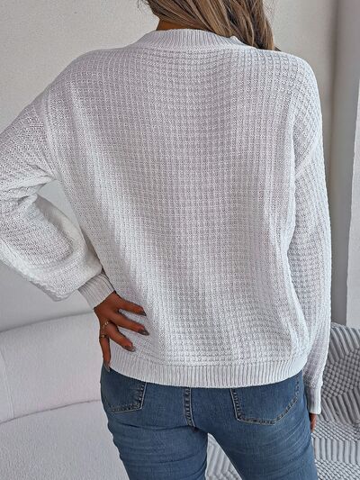 Exquisite sweater with braids and decorative beads