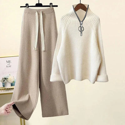Cozy set: turtleneck sweater and long-sleeved pants