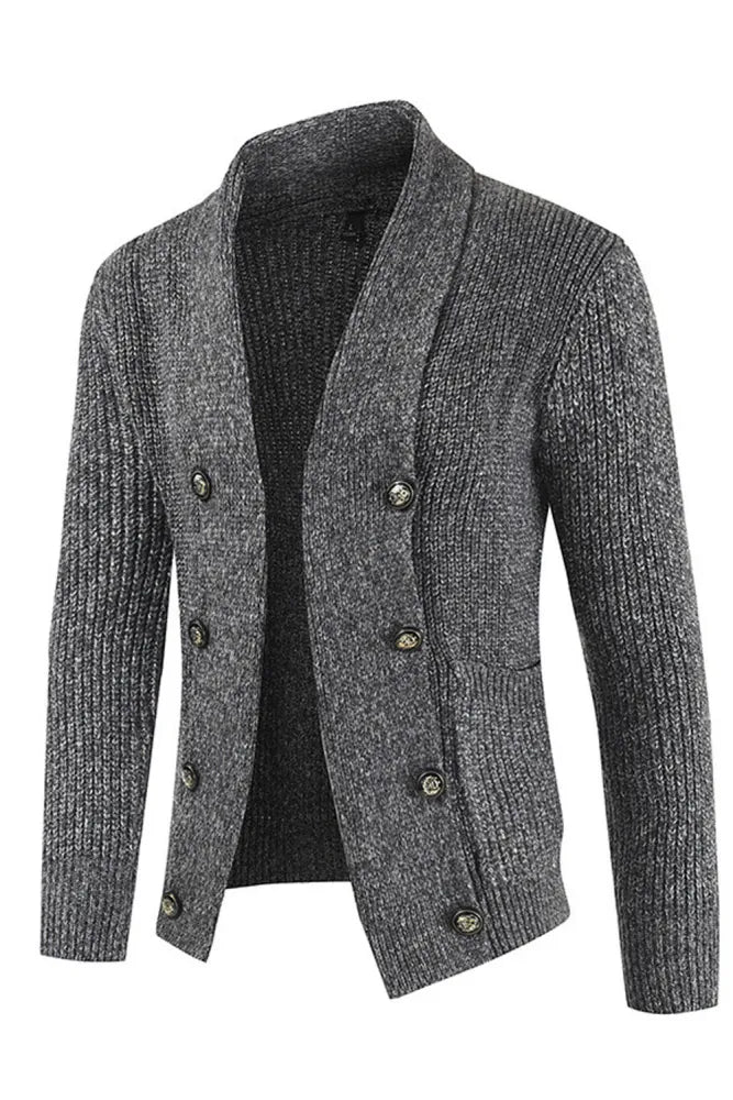 Men's retro-style wrap cardigan: a warm and loose-fitting sweater