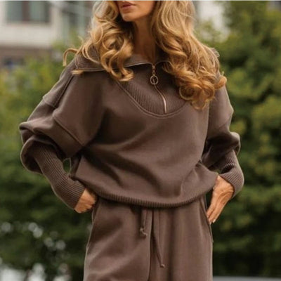 Two-Piece Set: Half-Zip Sweatshirt and Sweatpants