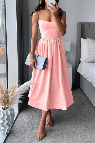 Eliana - Fitted midi dress with thin straps