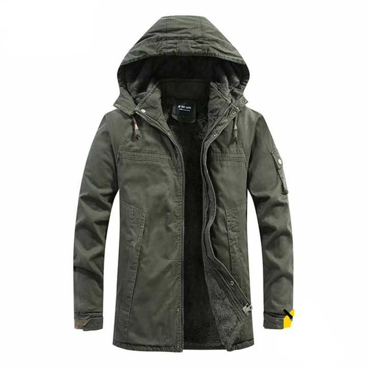 Modern and Warm Men's Jacket with Deep Hood - Perfect for Everyday Wear