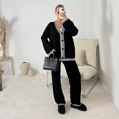 Universal women's set, elegant cardigan and elegant trousers