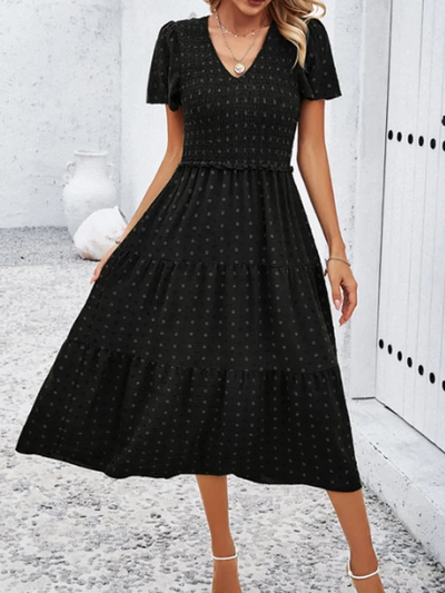 Jessica - Short-sleeved V-neck dress