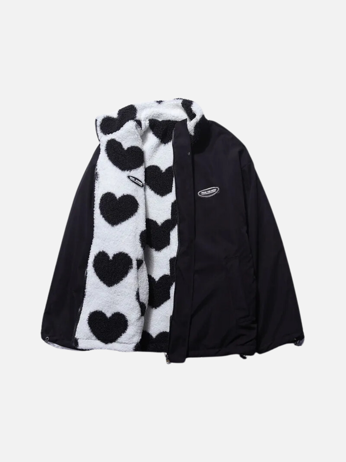 Cool autumn jacket with soft lining and heart print