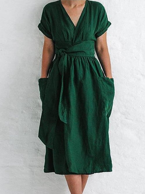 Gabriela - Women's Casual Solid Color Strappy Dress