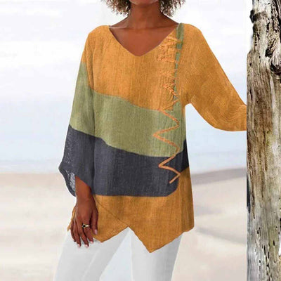 Élodie Lavin - Long Sleeve V-Neck Casual Shirt