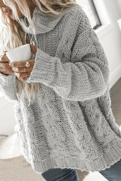 Yasmin - Sweet Elegant Solid Half Turtleneck Sweaters