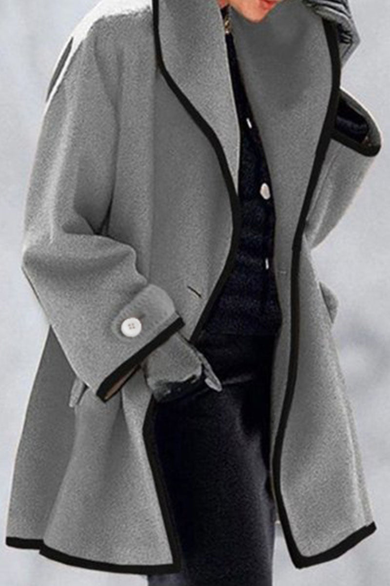 Elegant patchwork coat with collar