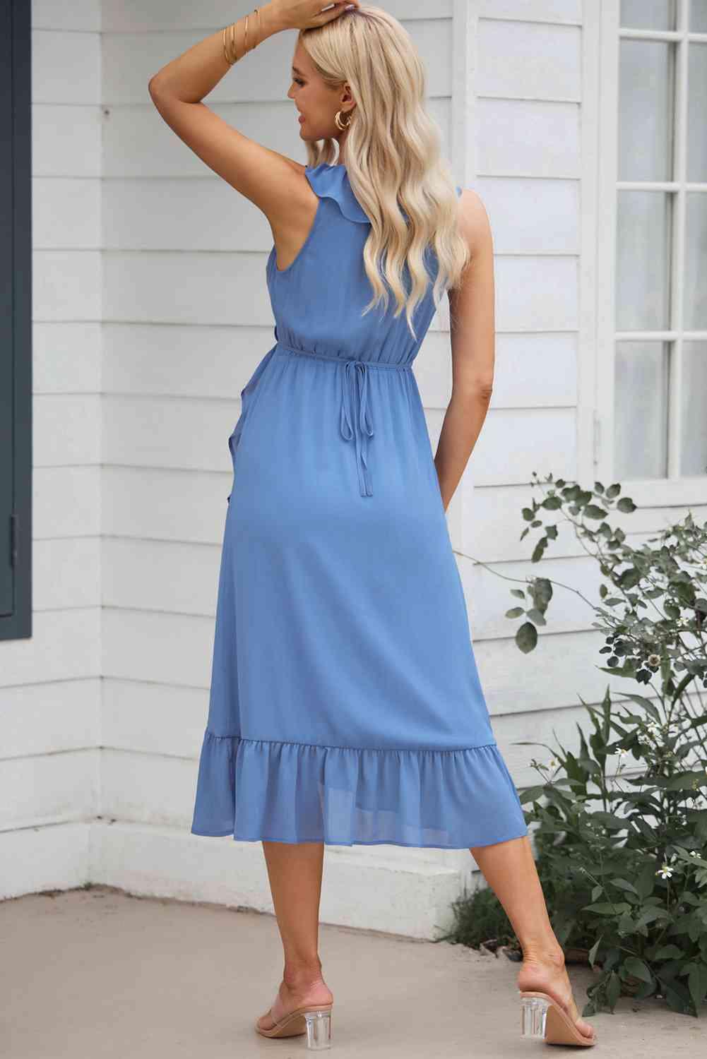 Mia - Sleeveless Ruffle Midi Dress