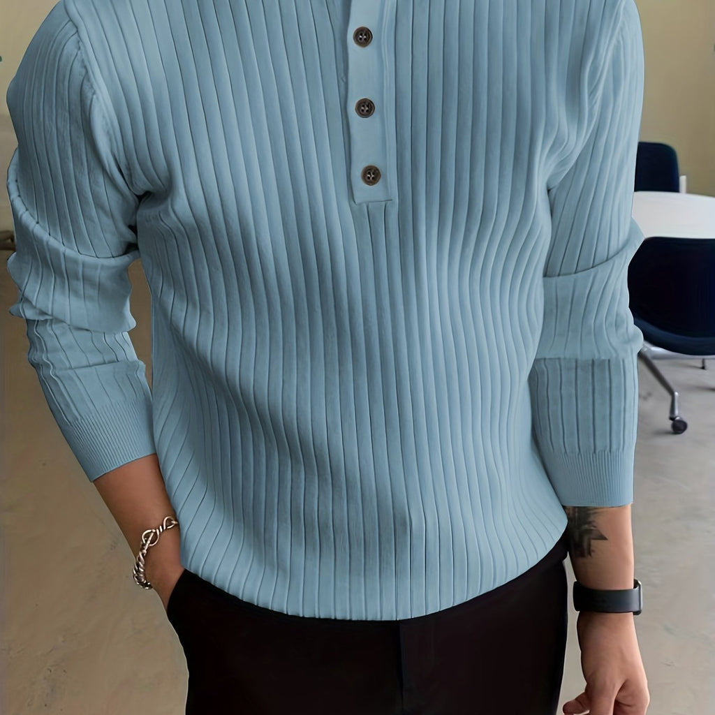 Men's Casual Stretch Fit Button Down Sweater Coat