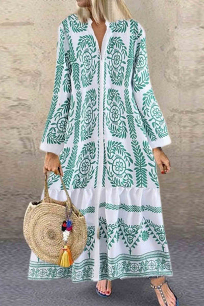 Karol - High-neck dress with print