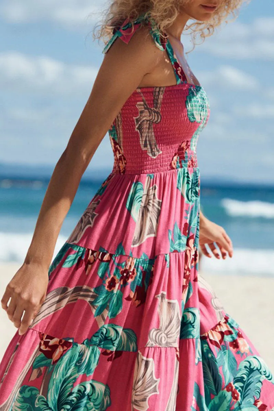 Daniela - Printed dresses with thin straps and trendy bohemian print