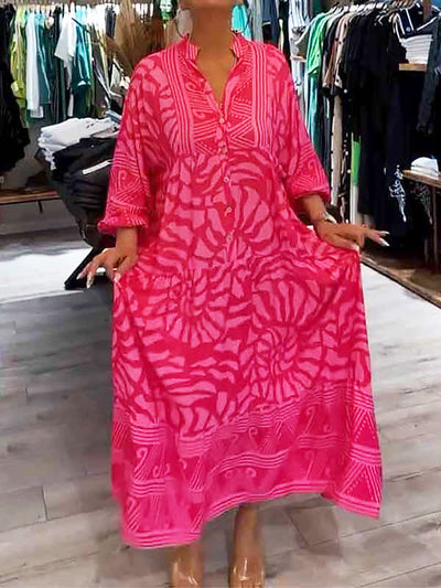 Victoria - Printed V-neck dress