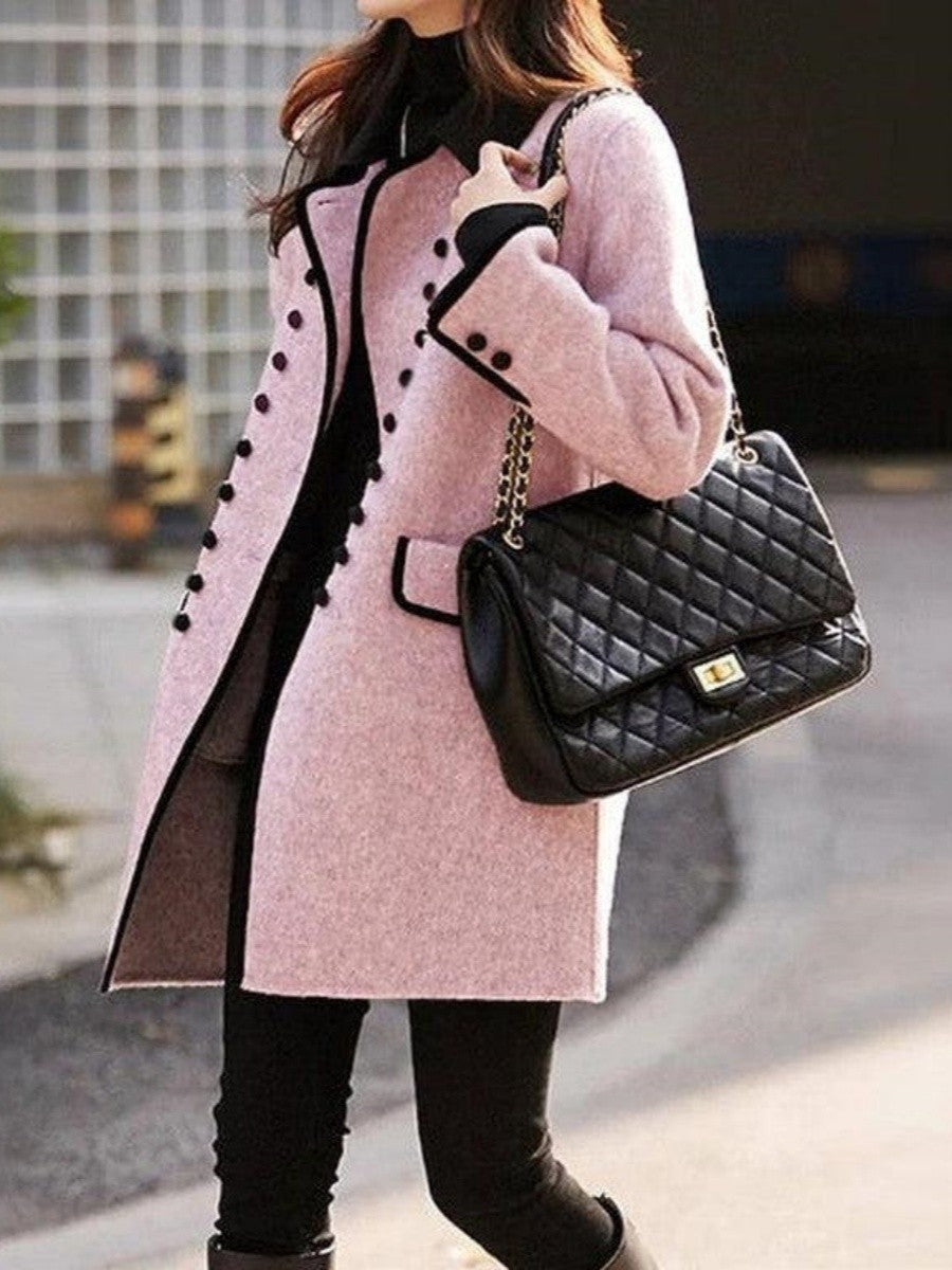 Lucia - Comfortable Pink Long Sleeve Open Front Cardigan
