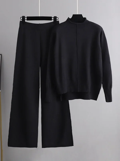 Delia - Long-Sleeved Sweater and Wide-Leg Pants Set