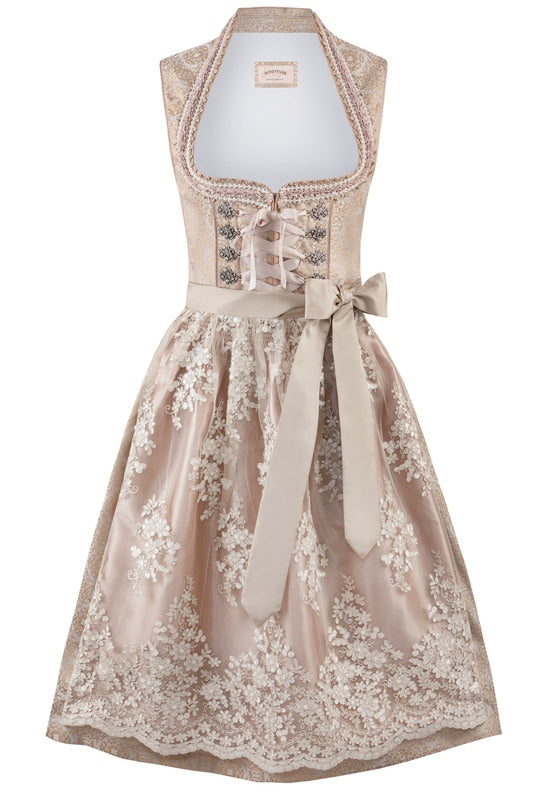 Traditional German knee-length dress with a pretty neckline