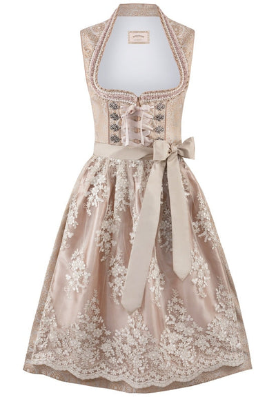 Traditional German knee-length dress with a pretty neckline