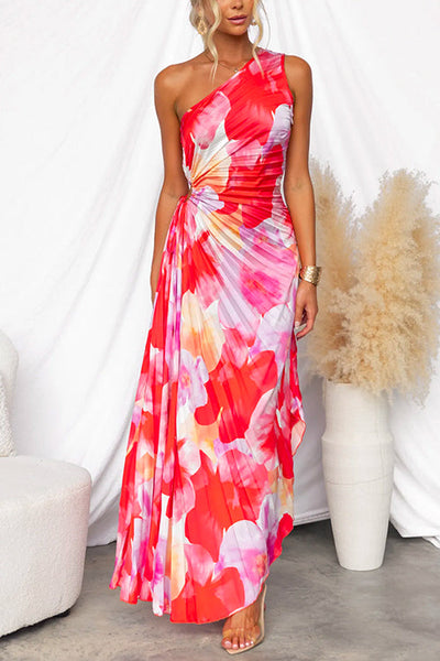 Elegant pleated dress for casual summer women