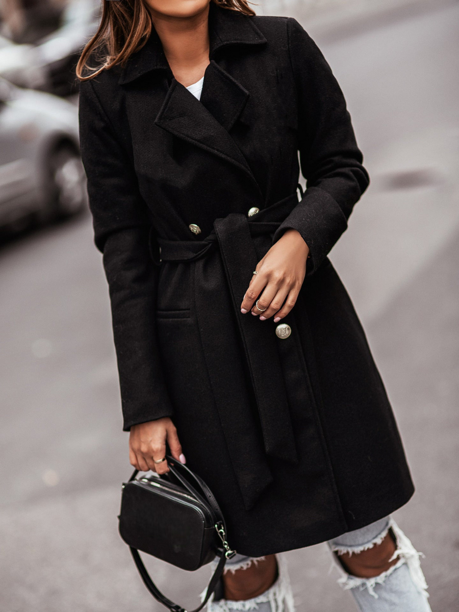 Elegant women's winter coat with modern design