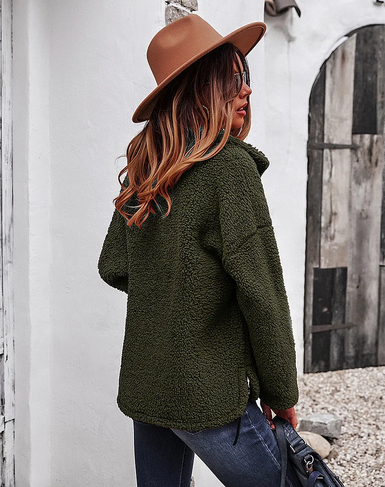 Women's Plush Coat - Warm and Modern Style