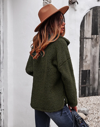 Women's Plush Coat - Warm and Modern Style