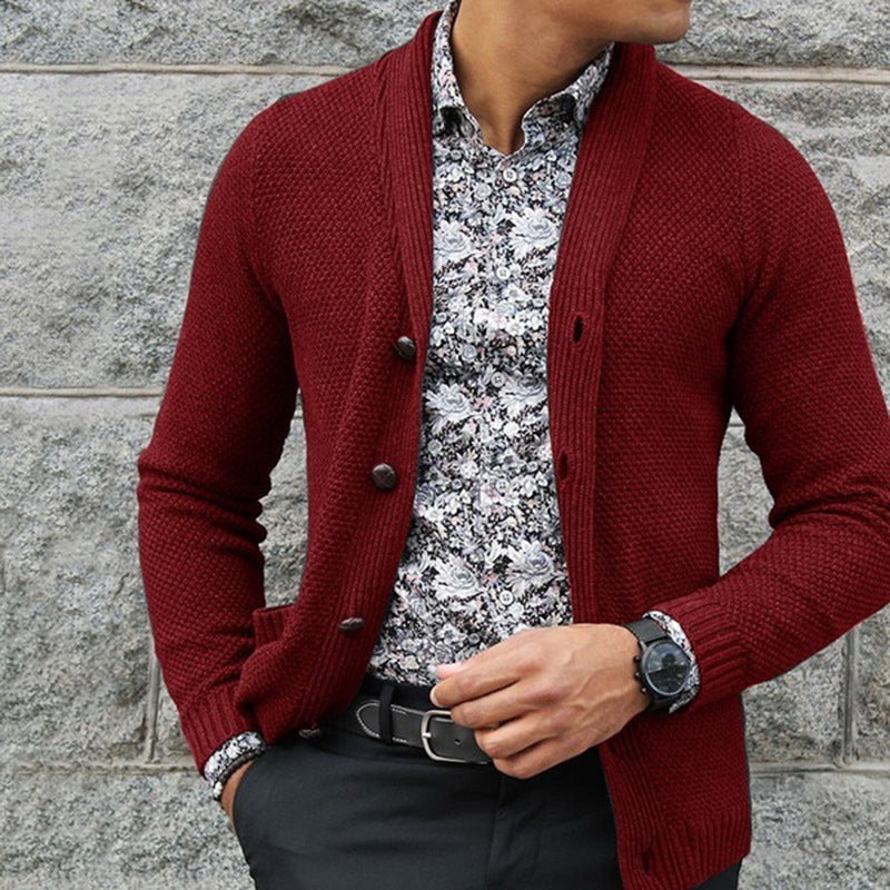 Men's button-down cardigan with classic cut