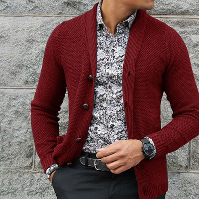 Men's button-down cardigan with classic cut